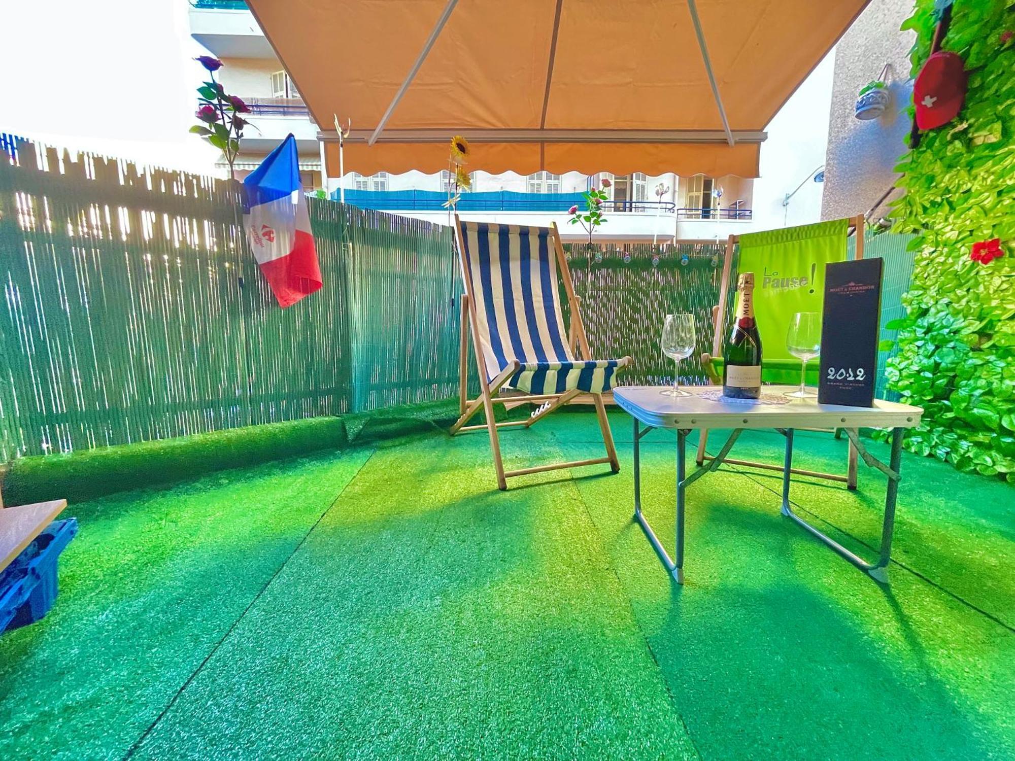 Confortable Studio A Nice Centre Cote Plage Bel Terrasse Paddle Extérieur photo